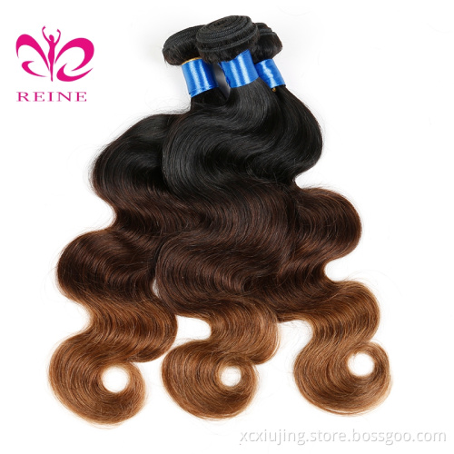 REINE Ombre 1B 4 30 Peruvian Human Virgin Hair Body Wave Virgin Peruvian Remy Virgin Hair Weft